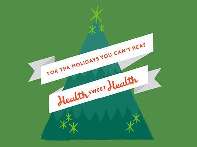 Health Sweet Health christmas design health illustration retro social tree vector