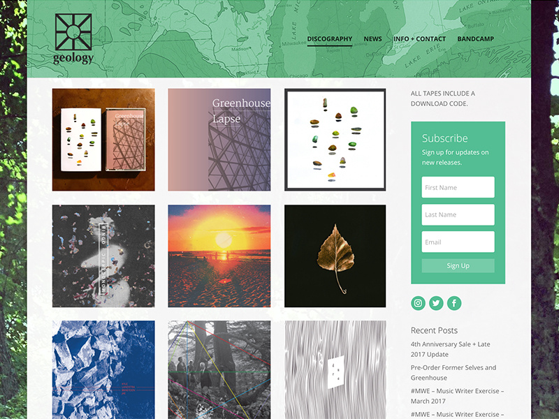 Geology Records Website art direction web design wordpress cassettes tapes music