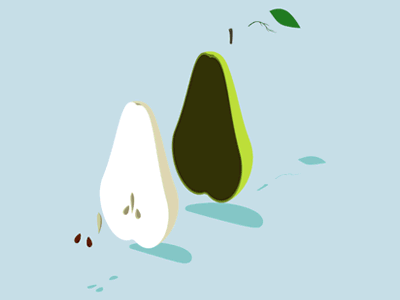 Pear animation behance cherry detail flat fruit gif illustration instruction project section
