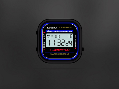 Casio Black App-Watch app balck casio icon ios ios8 nero orologio shot time watch
