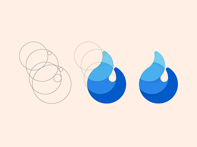 Simple Water blob blu detail drop flat icon illustration inspired rebound water