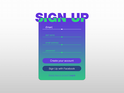 Daily UI - #001 | Sign Up 001 account daily green psychedelic sign up ui violet