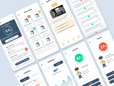 Driving Test app app design driving statistics stats test ui ux
