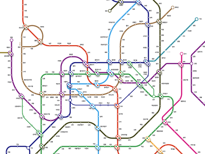 Seoul Subway Map : Redesign design infography ui vector