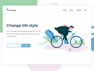 Change life style bike color design illustration landing page ui web website
