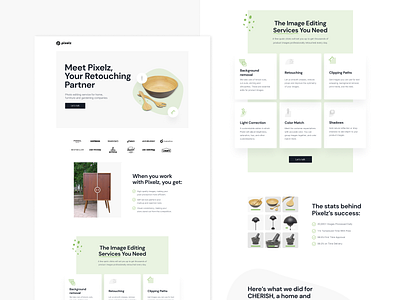 Pixelz - Landing Page uidesign