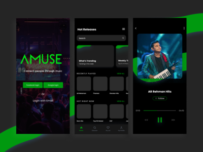 Amuse Music App clean design figma illustration inspired minimal music music app music player