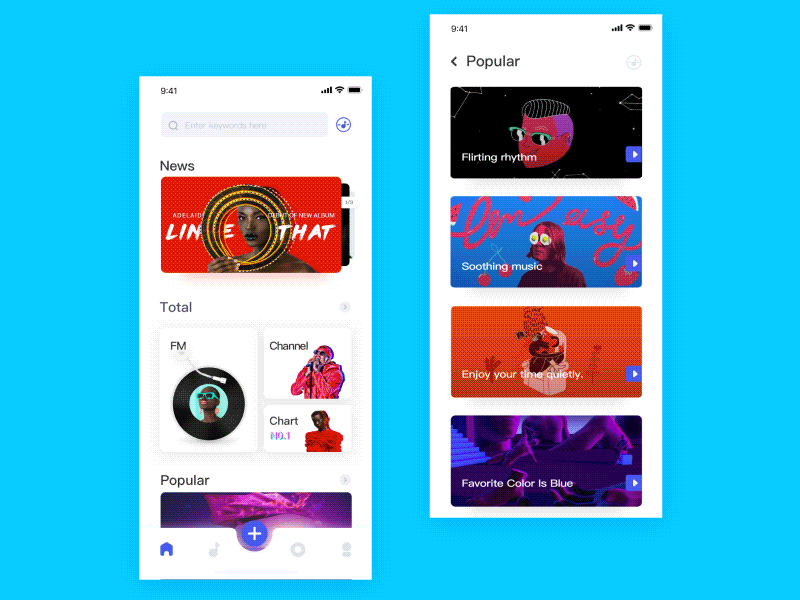 Music interface dynamic effect ——2 app design fashion gif interface music ui