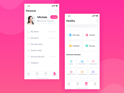 Application interface for pregnant women-2 app design healthy interface medical care pregnant women ui