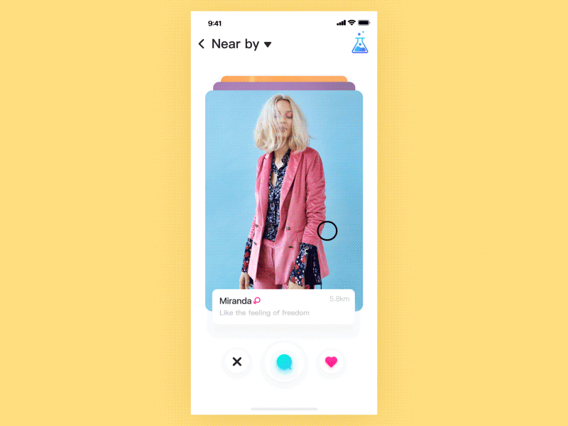 Social application interface-5 app appointment design fashion gif interface social contact ui