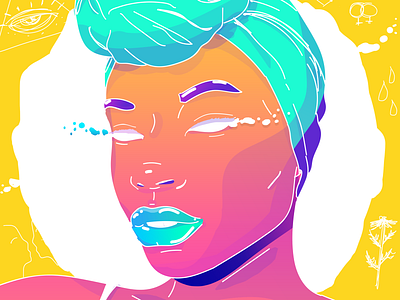 Naomy black girl colors design gradient illustration