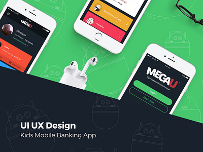 Kids Mobile Banking App branding design interface prototype sketch ui ux website