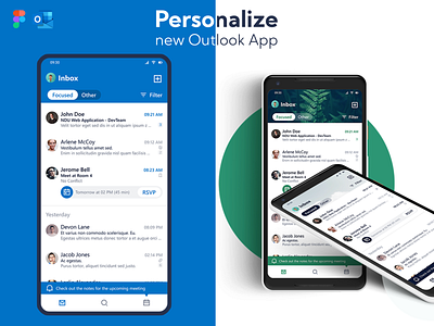 Outlook App Redesign app design branding clean clean ui ux design mobile outlook realistic ui
