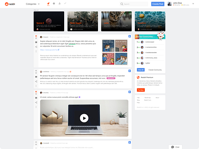 Reddit Redesign branding clean ui ux design reddit redesign ui web design