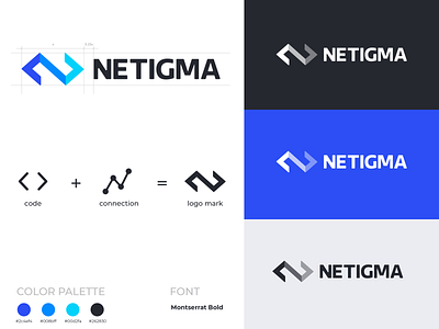 Netigma Logo Design blue branding clean icon illustration logo logo design typography vector