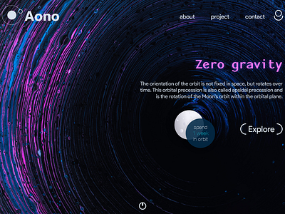 Aono Landing Page branding dark design landingpage purple space ui web website