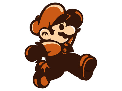 Super Mario character hero icon jumping mario bros nintendo retro vector videogames