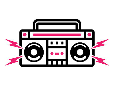 Boombox boombox branding geometric icon lightning lines thick lines vector
