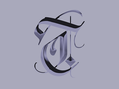 36 Days of Type T 36daysoftype 36daysoftype07 blackletter branding chrome editorial design graphicdesign letters type typedesign typeface typography