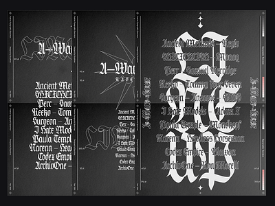 Fraktine Typographic Specimen - Spread Layout Variations brutalist editorial design grid print rave specimen techno typography variations