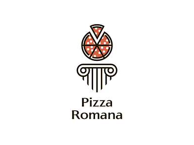 The Logo "Pizza Romana" branding design flat illustration logo minimal typography vector брендинг вектор дизайн иллюстрация логотип минимальный плоский типография