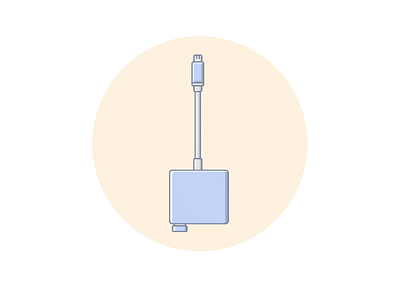 USB Type C Connector Icon flat icon iconography illustration minimal ui vector