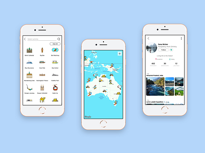 BYO - A Travel App app design icon iconography illustration illustrator mobile app travel app ui user interface ux design vector