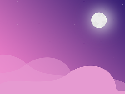 Night View Moon animation branding flat graphic illustration vector web