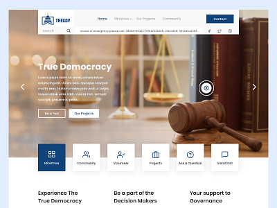 Government Management System government landing page user interface web design