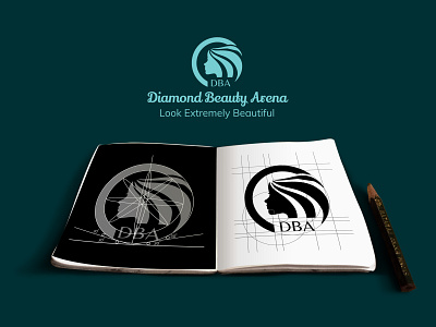 Logo Construction Process for Diamond Beauty Arena brandidentity branding design logo