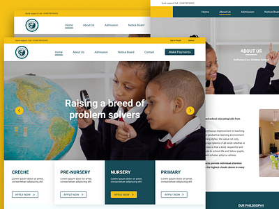 A primary school website UI design education foundation schools uiux website design