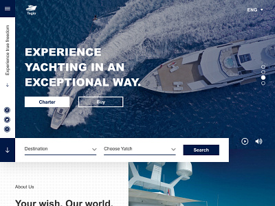 Landing page 2 design for a yatch company daily ui landing page design luxury design sea ui uiux uiuxdesign uiuxdesigner web web design web development yatch