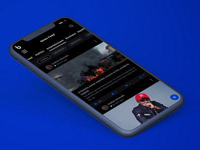 Newsfeed App design iteration - Dark Mode android design mobile app news feed