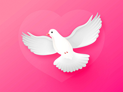 Dove For Valentine's day bird cute freedom illustration love message valentine day