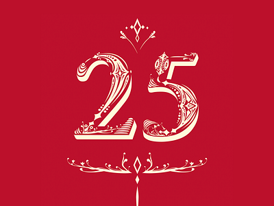 25th anniversary graphic letter lettering typography