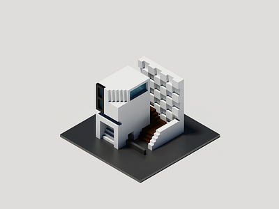 Architecture 1 3d architecture building cube house illustraion isometric lego magicavoxel minimal render voxel voxelart