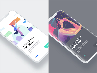 Onboarding adobe xd covid 19 creative dark mode dark ui illustration light mode onboarding onboarding illustration onboarding ui rounded card uxui