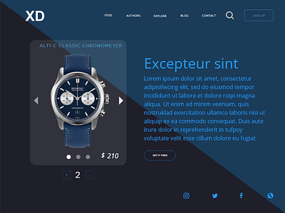 Analog Watch Shot adobe illustrator adobe xd home page smart watch ui ux watch web design