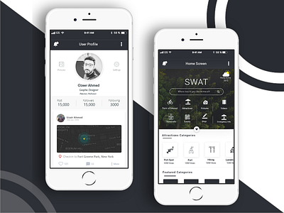 Black and White App Design