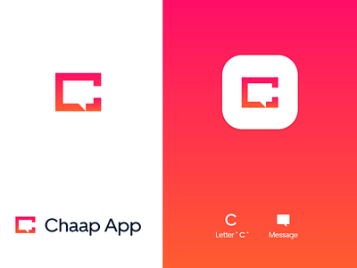 Chaap Application branding chat chat app chatting creative design icon illustration letter logo logo messenger typography vector