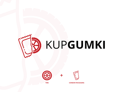 Kup Gumki Logo agency app branding business design ecommerce funny graphic design illustration logo mdevelopers sell tire tires typography ui ux vector website wheel