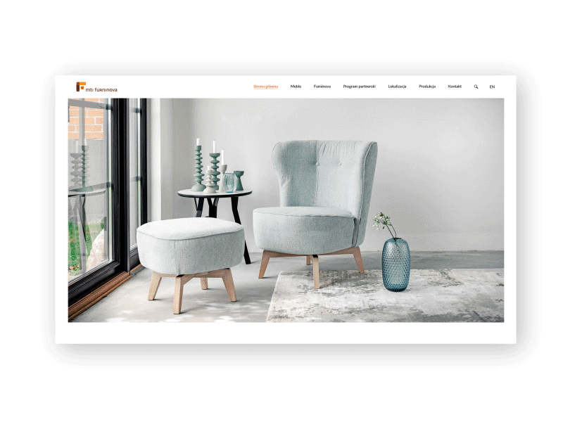 Furniture Website agency animation app branding business design ecommerce factory furniture gif graphic design illustration layout mdevelopers minteractive ui ux vector web website