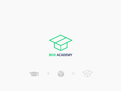 BoxAcademy logo academy agency box box design branding business design green illustration logo mdevelopers minteractive package packaging school ui ux vector web website