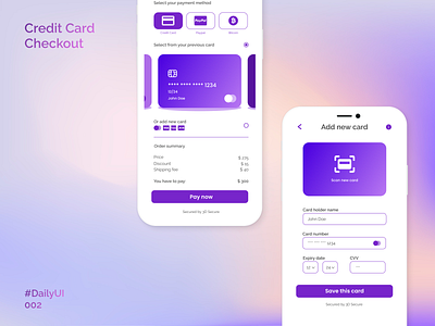 Credit Card Checkout - Daily UI 002 checkout checkout page credit card credit card checkout daily ui daily ui 002 dailyui payment ui ui ux ui design