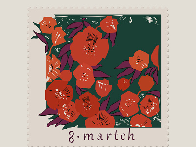March 8 postage stamp 8 martch abstraction art artwork design green illustration postage stamp