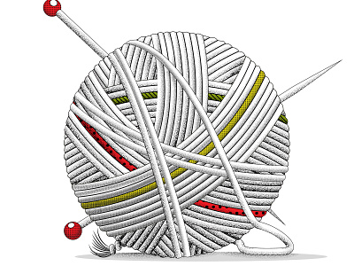 ball of wool ball of wool graphics knitting needlework pattern print sketch