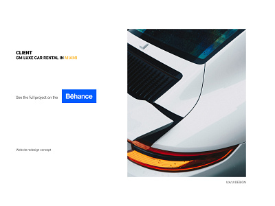 Website design for luxe car rental in Miami