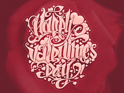 Happy Valentine's Day lettering art valentines day