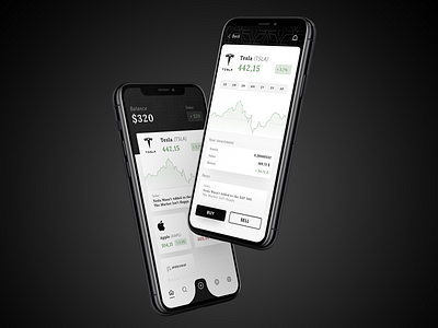 Stock trading app concept app black design finance interface ios iphone mobile money stock ui uidesign ux white