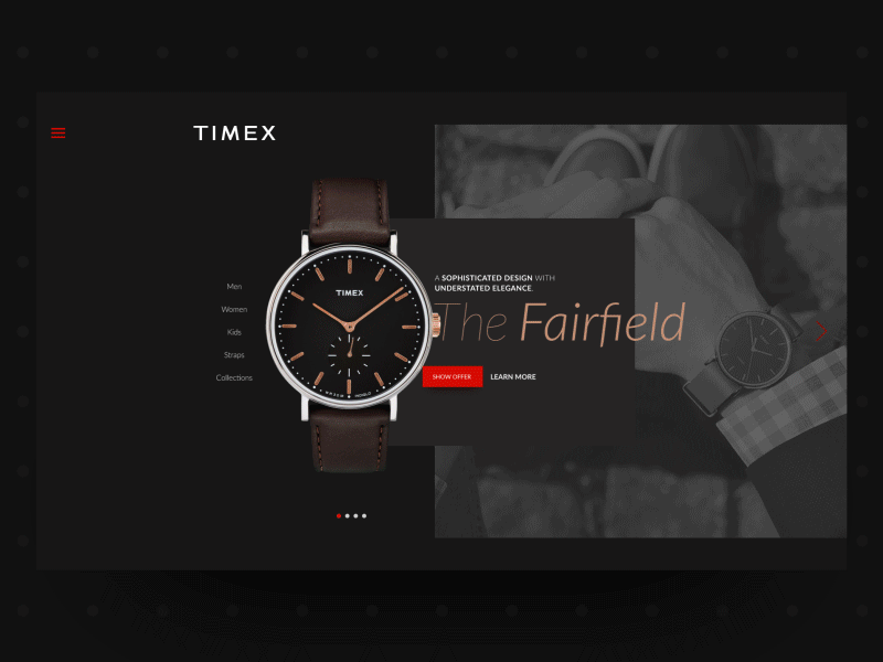Timex redesign - concept animation interaction interface timex ui ux watch website